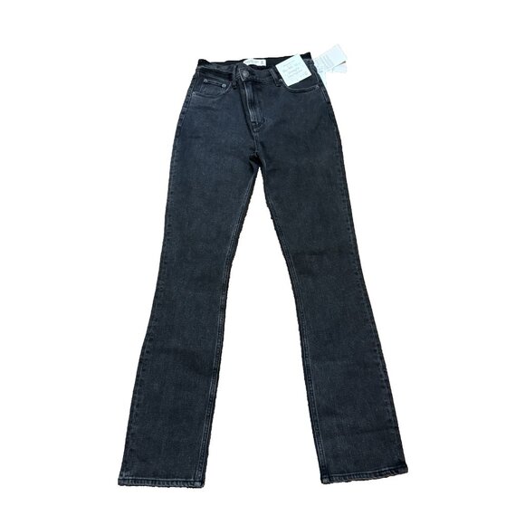 Abercrombie & Fitch Women's The 90's Slim Straight Ultra High-Rise Black Size 24 - Picture 4 of 10